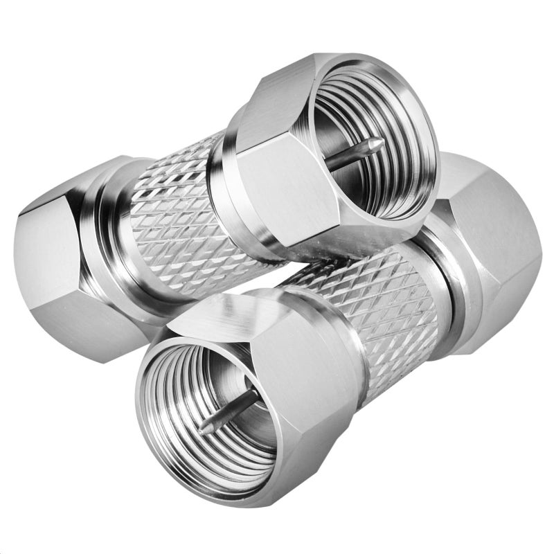 RFAdapter Male to Male Coax Connector, 2 Pack 75ohm F Type RG6 Coaxial Coupler Extension Adapter for Coax Cable, Wall Mounted TV, Wall Plates, Splitter, Amplifier, Antenna, Stable Signal Transmission - Image 1